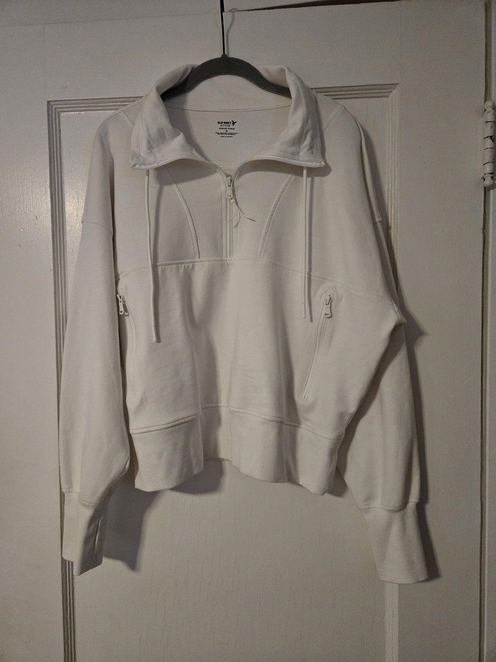 Old Navy Women's White Half-Zip Pullover